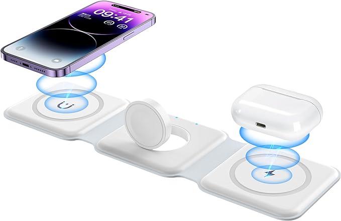 Cargador inalámbrico, magnético plegable 3 en 1