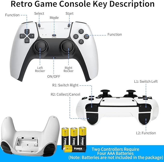 Gamestick Gamer Pro 2025 30000+ juegos 52 emuladores