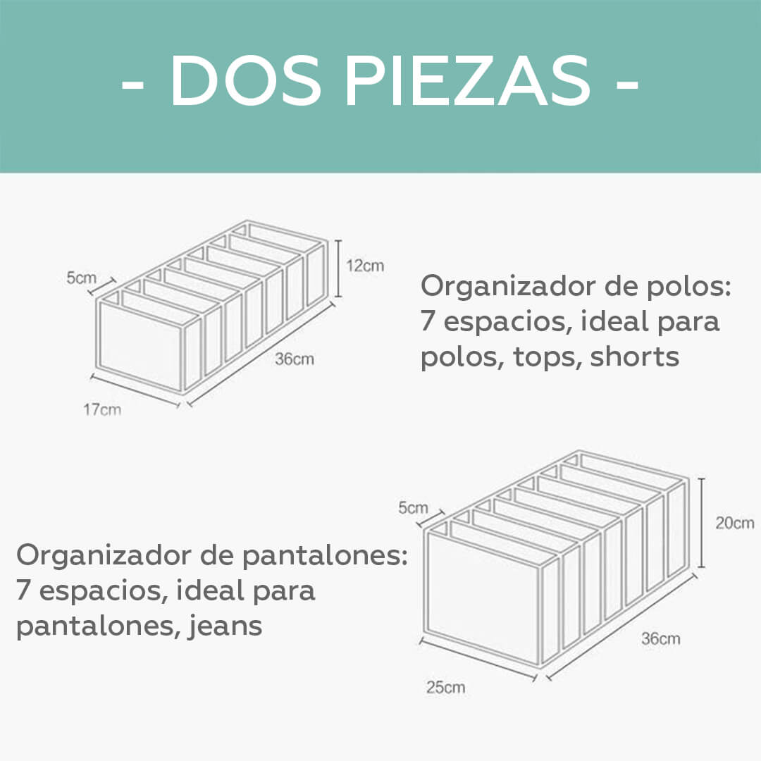 ClosetOrganizer™ - Set de 2 Organizadores de Polos & Pantalones - technopromos