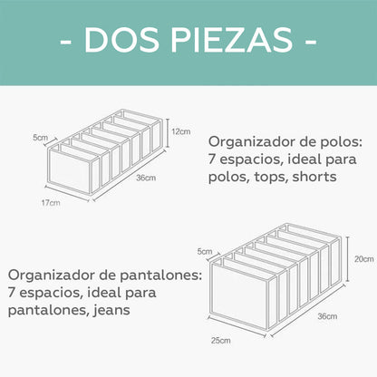 ClosetOrganizer™ - Set de 2 Organizadores de Polos & Pantalones - technopromos