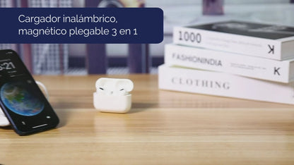 Cargador inalámbrico, magnético plegable 3 en 1