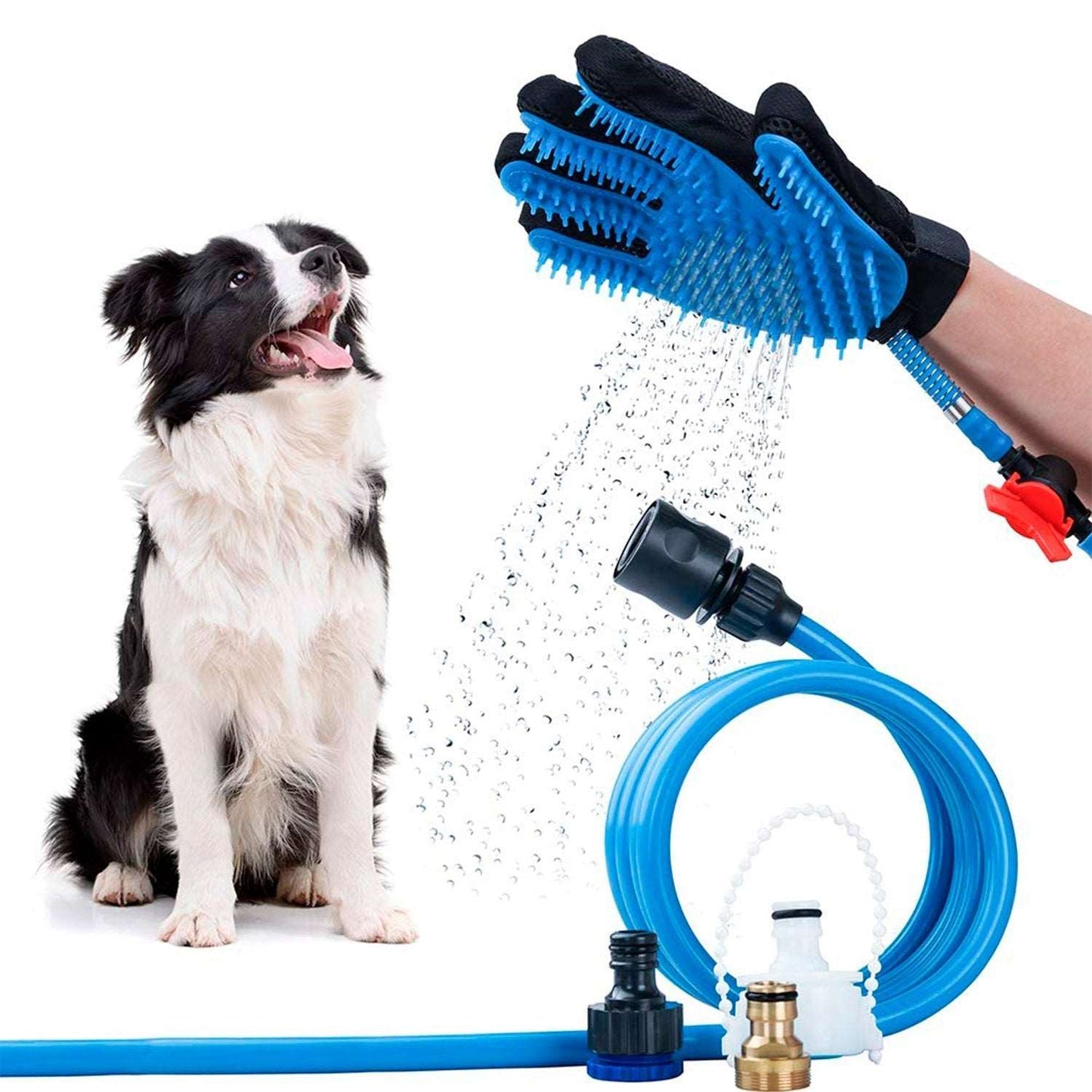 Guante de Baño con ducha para Mascotas con Manguera - technopromos