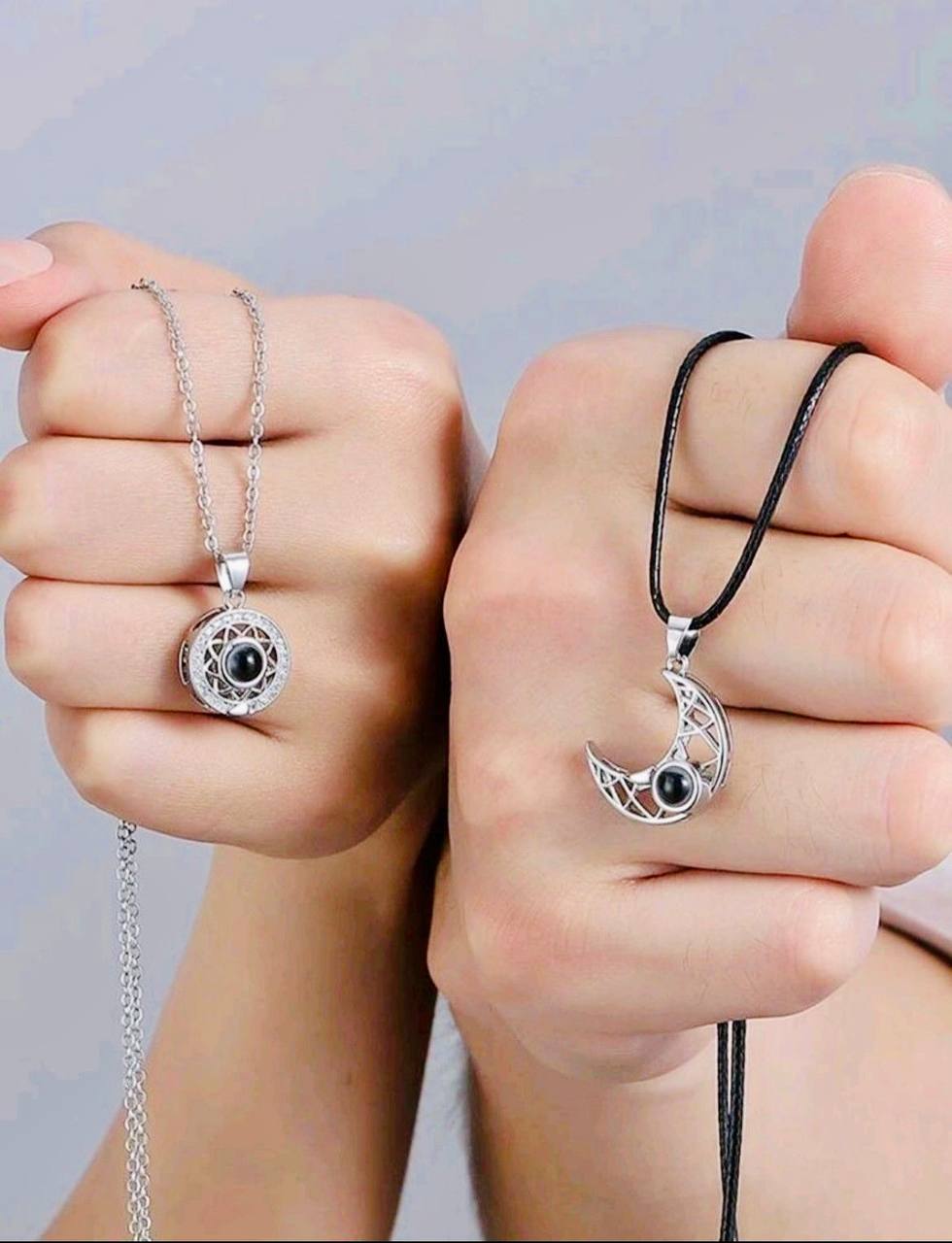 ✨ 2X1 COLLARES SOL ☀️ Y LUNA 🌙 ORIGINALES, MAGNÉTICOS 💫 + VISOR 🔍 "TE AMO" EN 100 IDIOMAS 💖