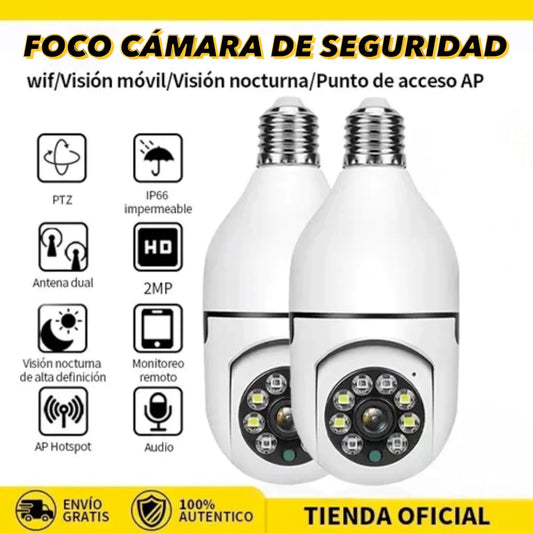 FOCO CÁMARA WI-FI  DE SEGURIDAD FULL HD 360° PRO