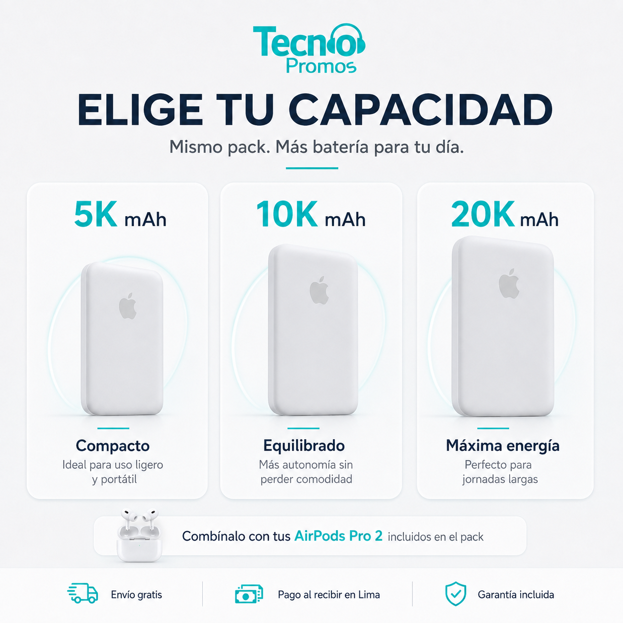 🔥 Pack MagSafe + AirPods Pro 2da Gen | Elige 5K, 10K o 20K mAh — foto 2